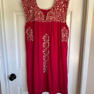 Vintage..Hand Embroidered Sleeveless Dress